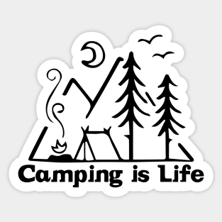 Camping is life Sticker